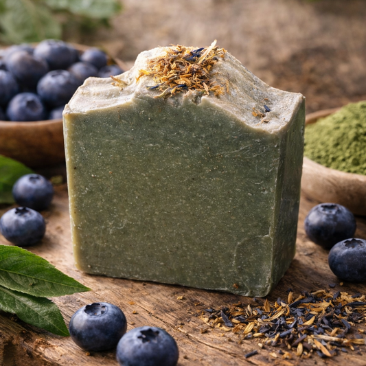 Beef Tallow Soap Bar - Blueberry & Matcha