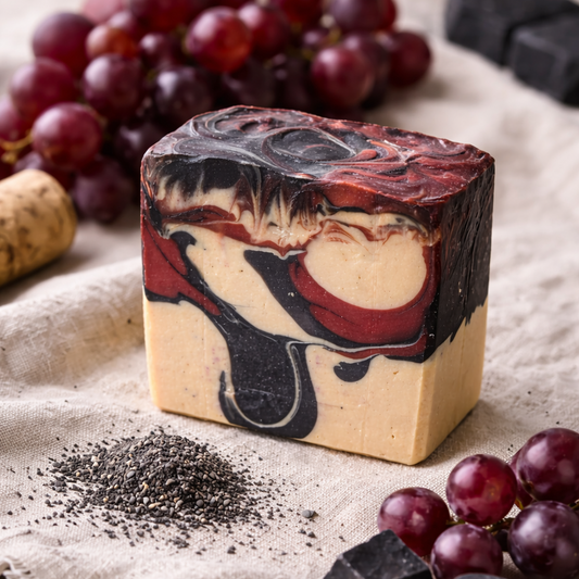 Beef Tallow Soap Bar - Wine & Charcoal